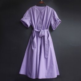 Women French New High-End Elegant Waist Purple Dress