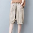 Women New Casual Loose Trendy Flax Shorts