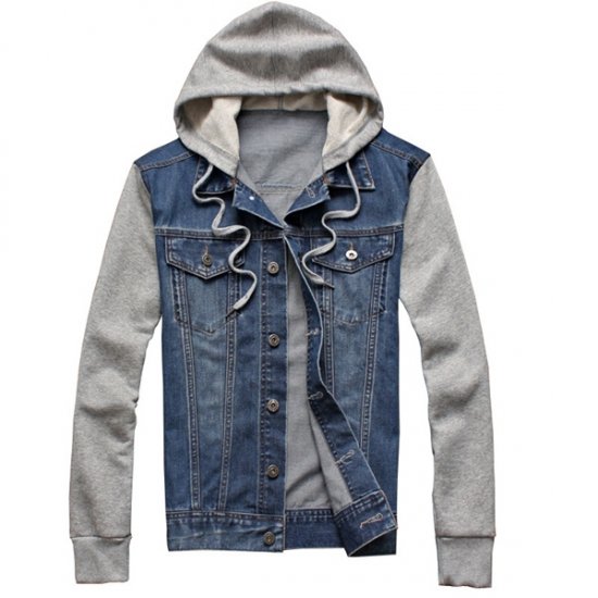 New Denim Jacket Men Hooded Sportswear Outdoors Fashion Jackets